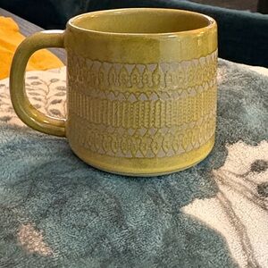 Hearth & Hand Yellow Patterned Stoneware Coffee Mug
